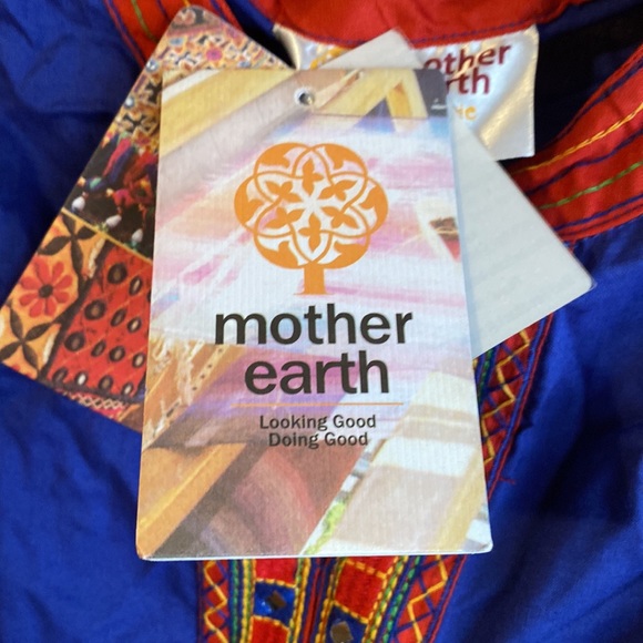 Mother Earth Ethnic Size Medium NWT Blue Top Handmade quality (see pictures) - Picture 5 of 10